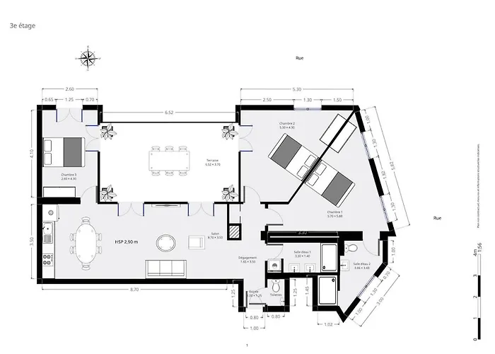 Grande Terrasse, Climatisation, 3 Chambres, Marais * 巴黎